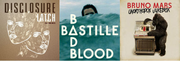 Disclosure featuring Sam Smith - Latch, Bastille - Haunts (Bad Blood B-Side), Bruno Mars -Moonshine